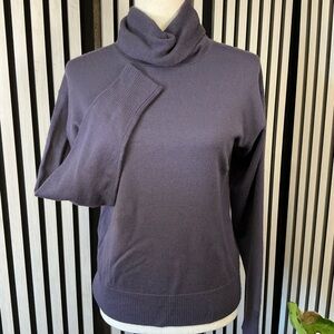 Obermeyer Deep Purple Cowl Neck Wool Sweater Sz M